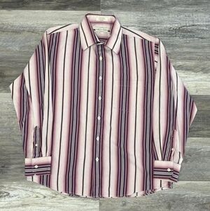 Striped Men's Shirt - Pink and Purple